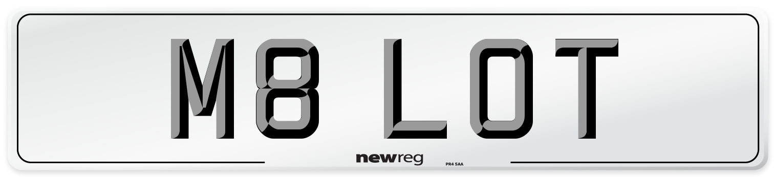 M8 LOT Number Plate from New Reg
